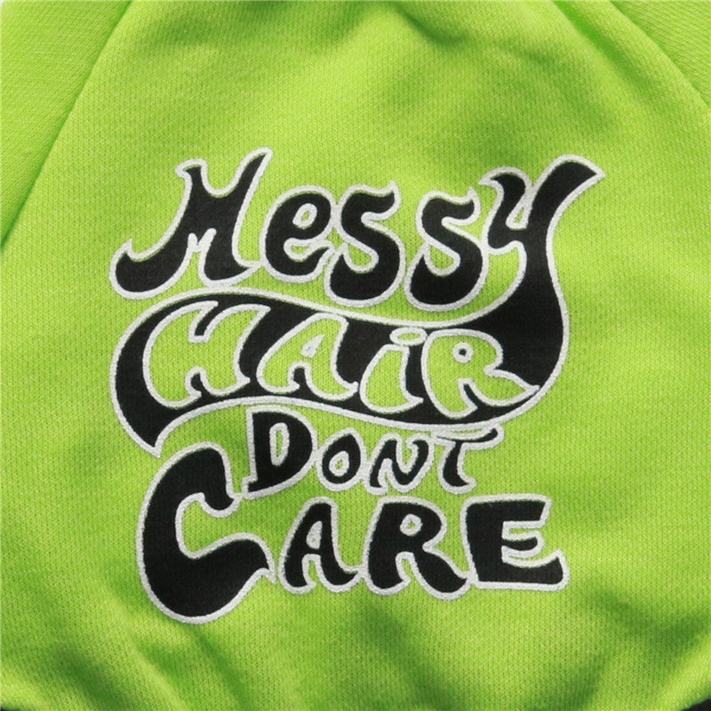 "Messy Hair Don't Care" Fleece Dog Shirt