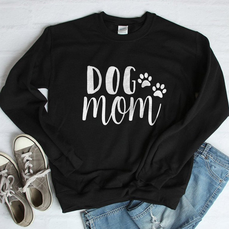"Dog Mom" Double Paw Print Sweat Shirt
