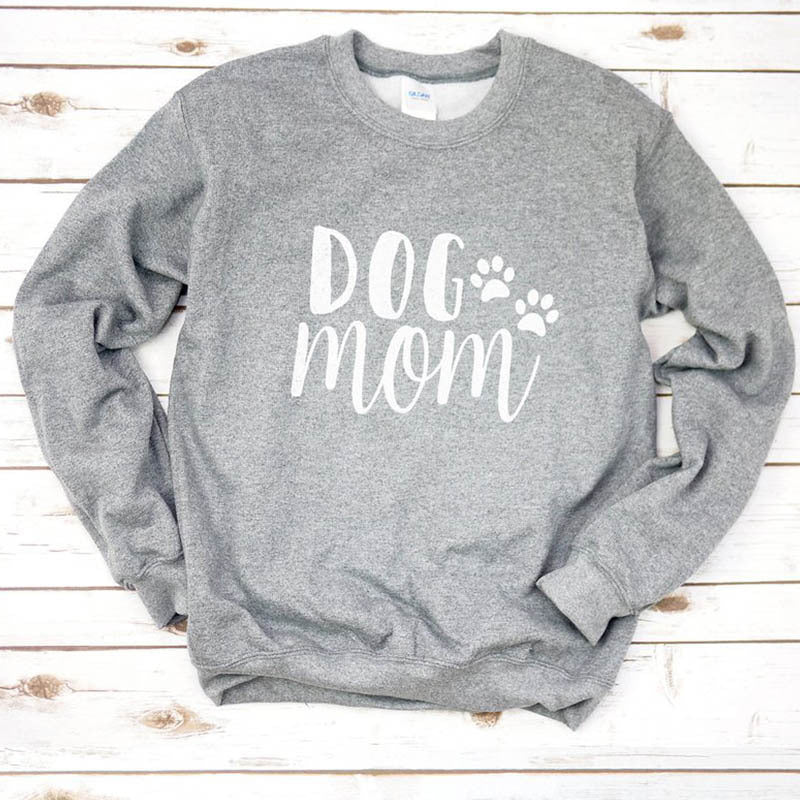 "Dog Mom" Double Paw Print Sweat Shirt
